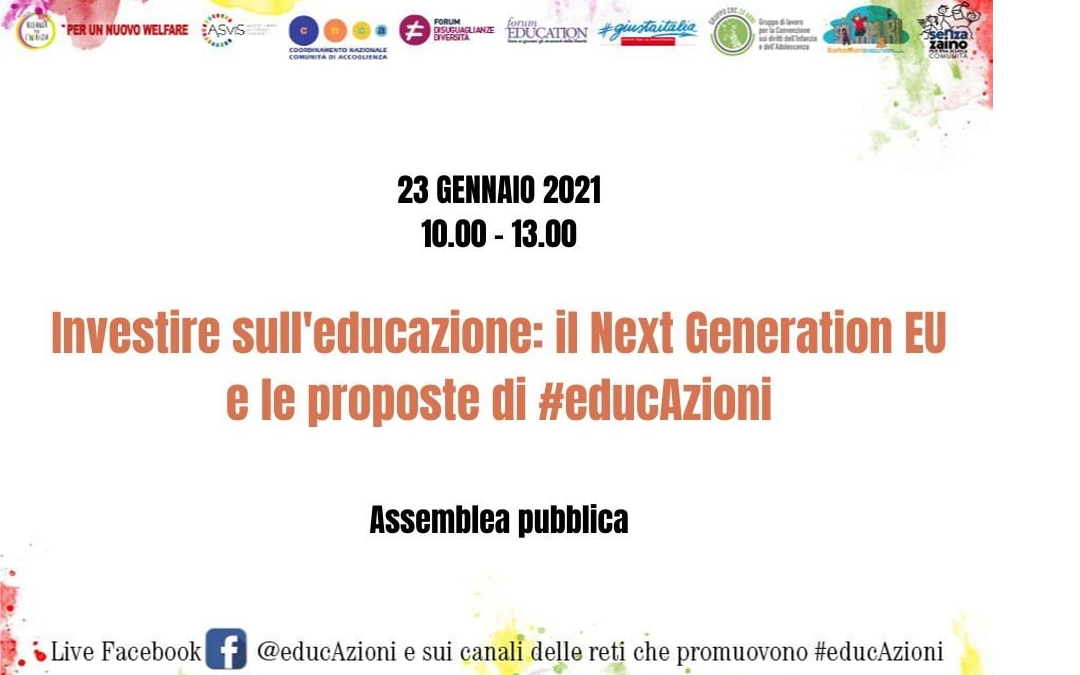 Investire sull’educazione: il Next Generation EU e le proposte di #educAzioni